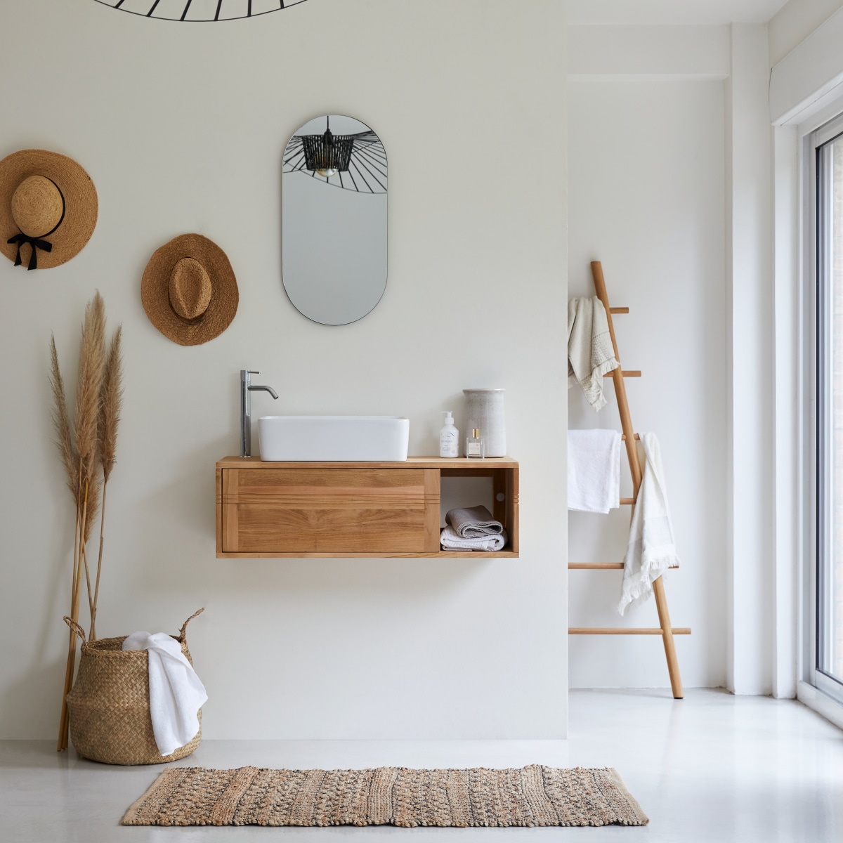 Meuble Salle de bain bois de Teck 95 Basic FSC - Tikamoon