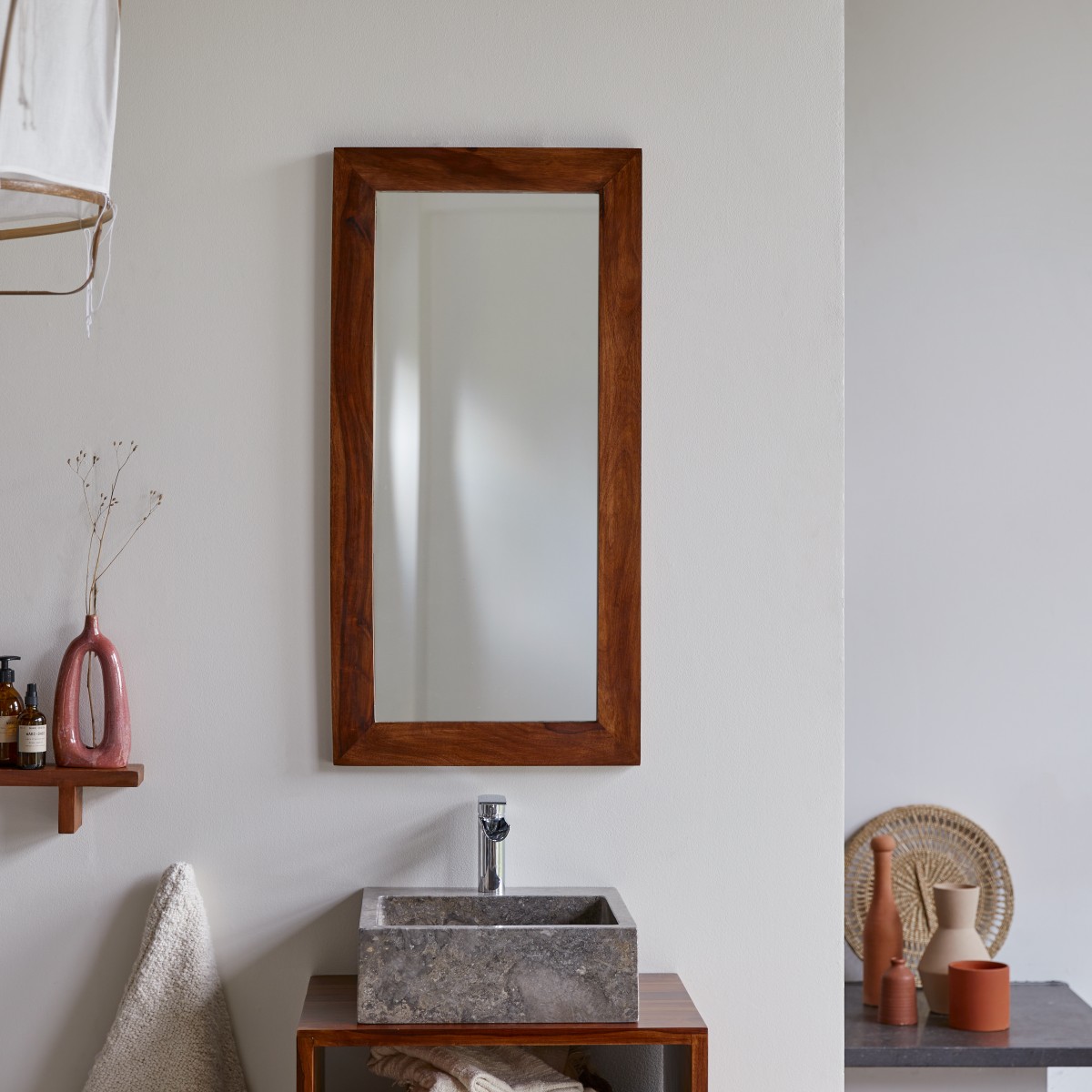 Miroir en bois de palissandre 100x50 Kwarto Tikamoon