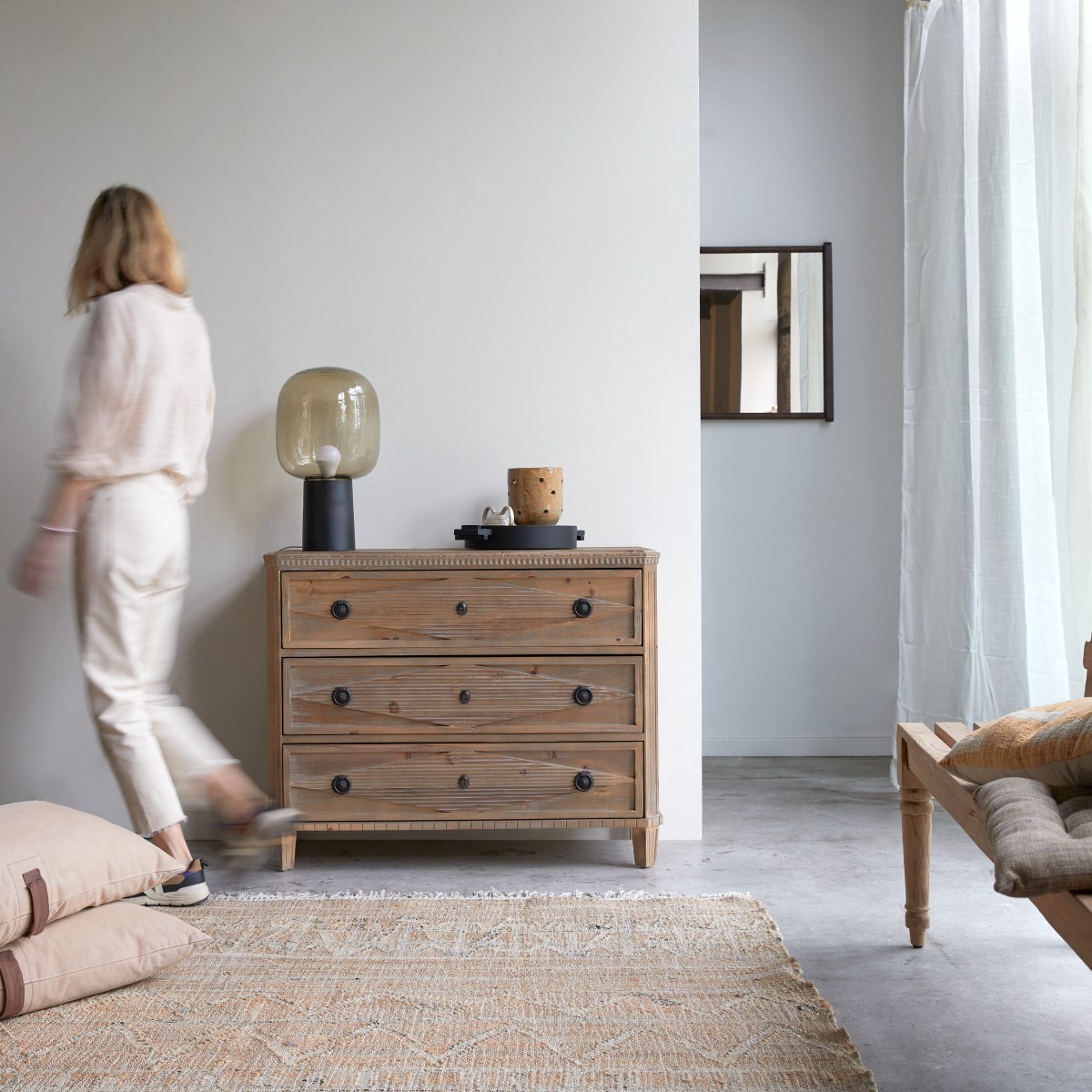 Commode en bois de pin massif recyclé 3 tiroirs Emily FSC® - Tikamoon