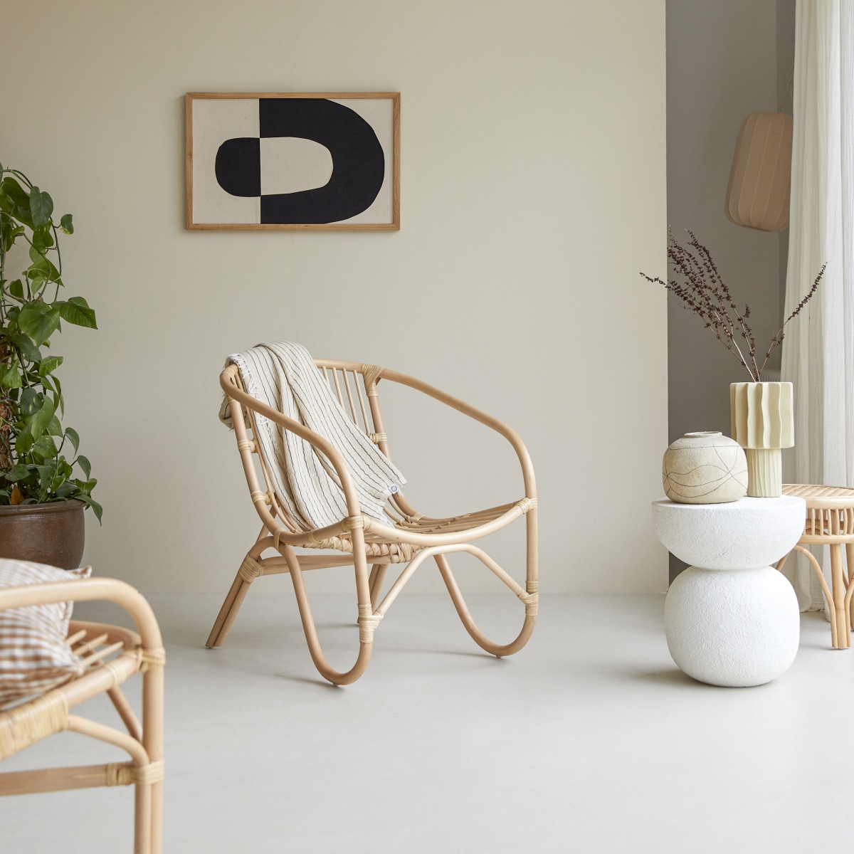 Chaise en rotin Mutine naturel, 1 place Tikamoon