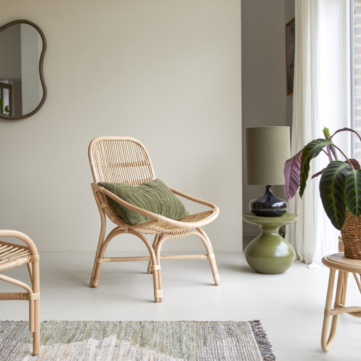Fauteuil en tige de rotin Pia naturel, 1 place Tikamoon