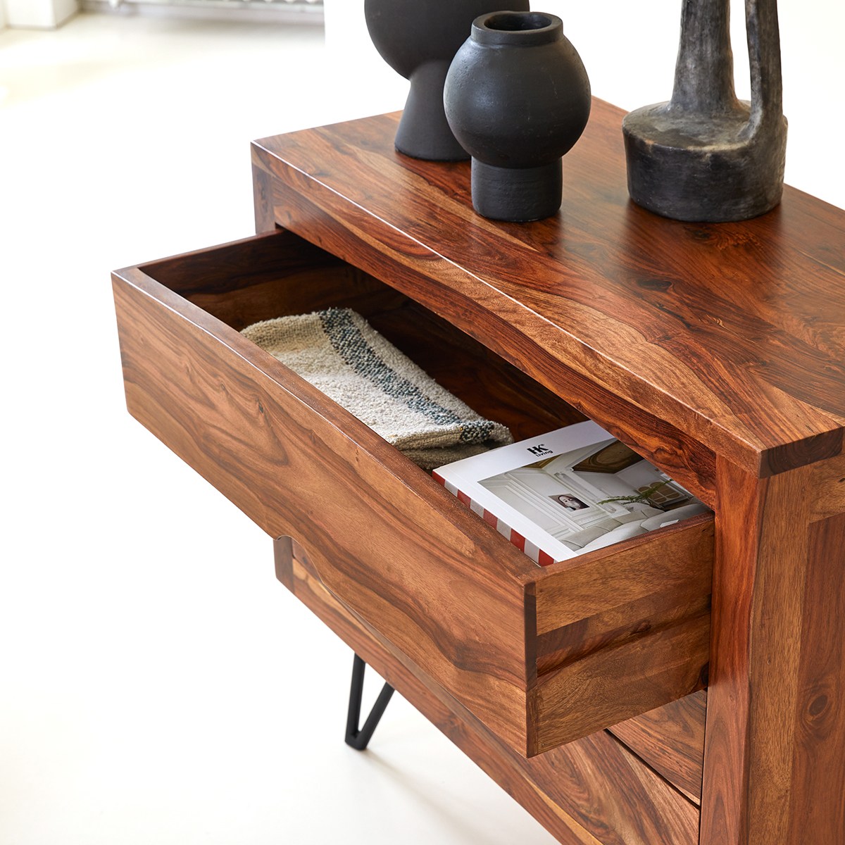 Bonnie - Cassettiera in legno di palissandro massello