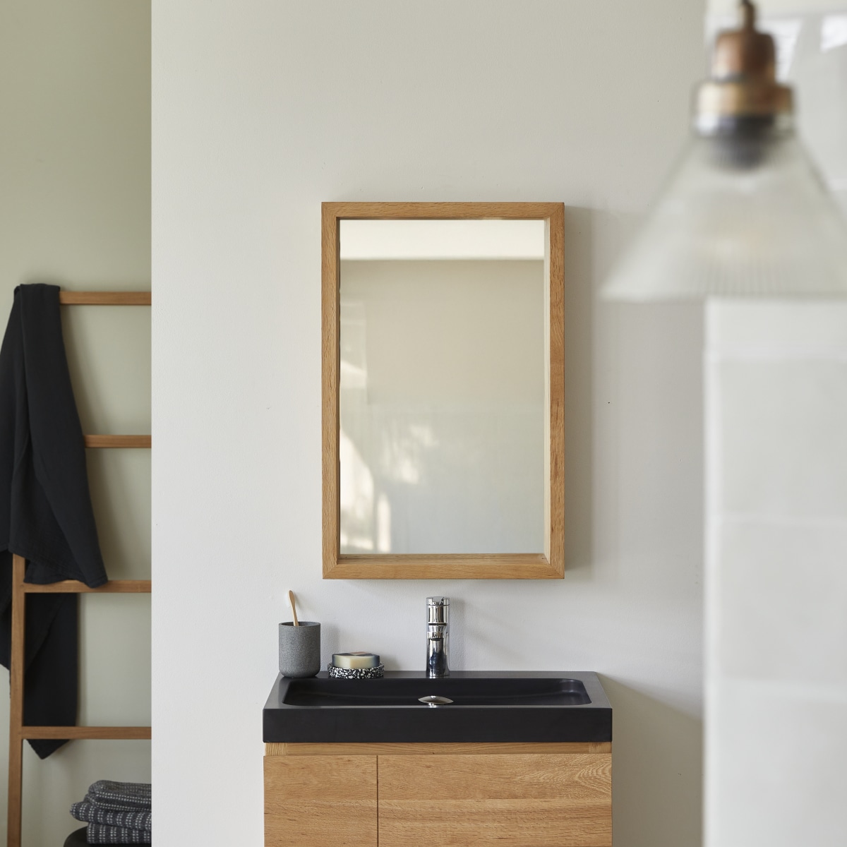Easy - Solid oak mirror 70x45 cm