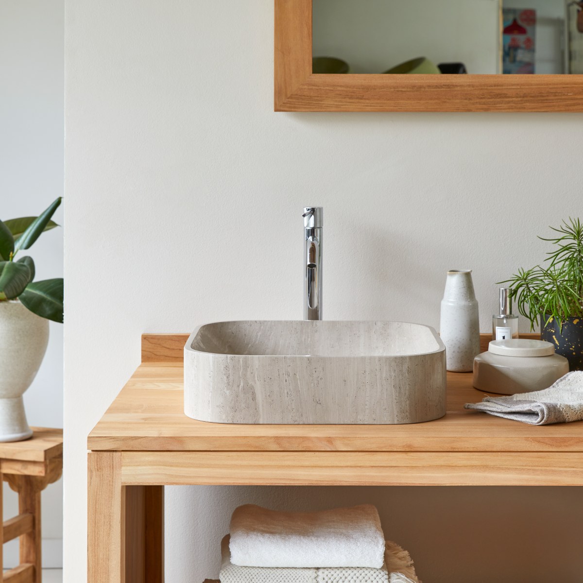 Vasque de salle de bain en marbre Perseus grey Tikamoon