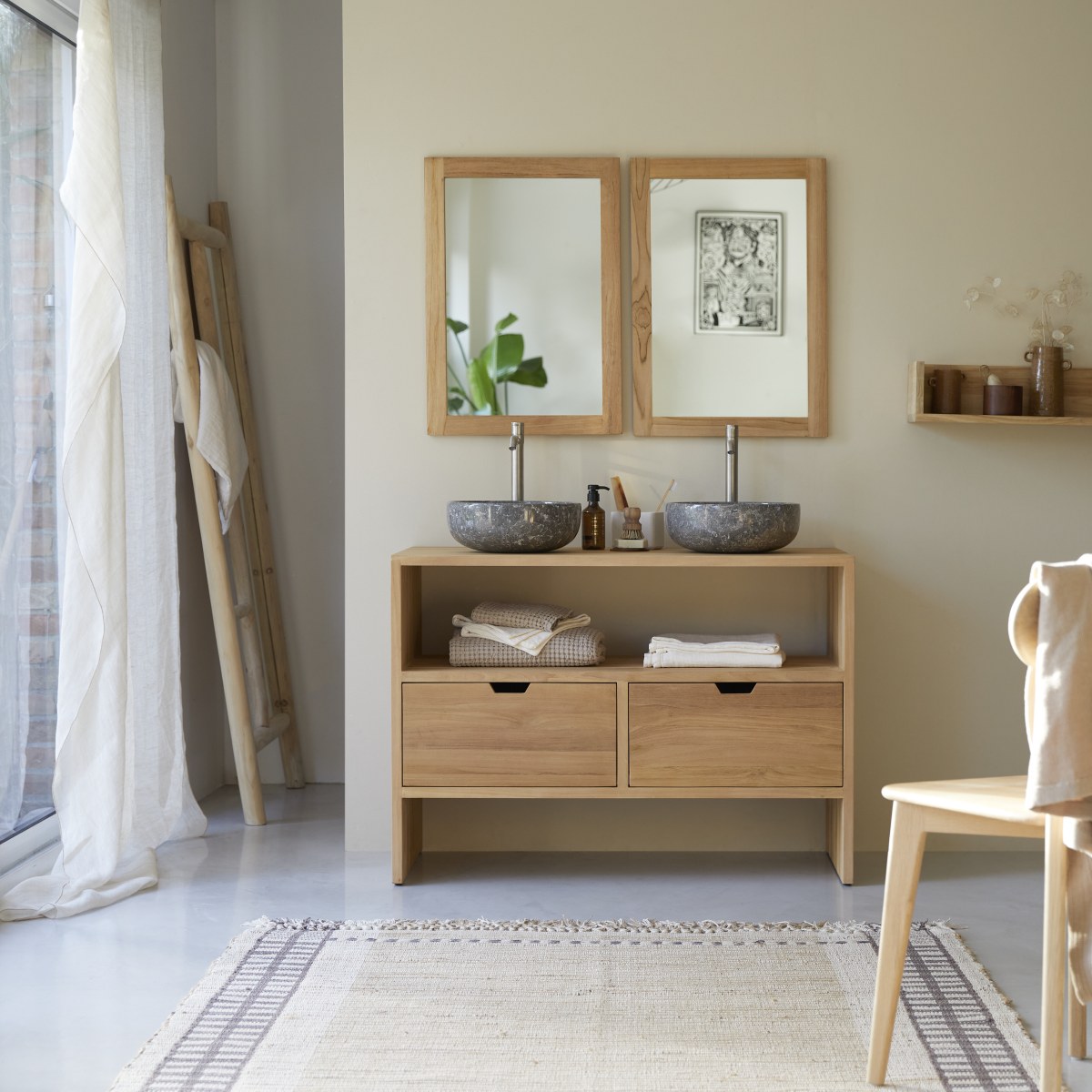 Meuble sous vasque en bois de teck 110 Kwarto FSC® - Tikamoon