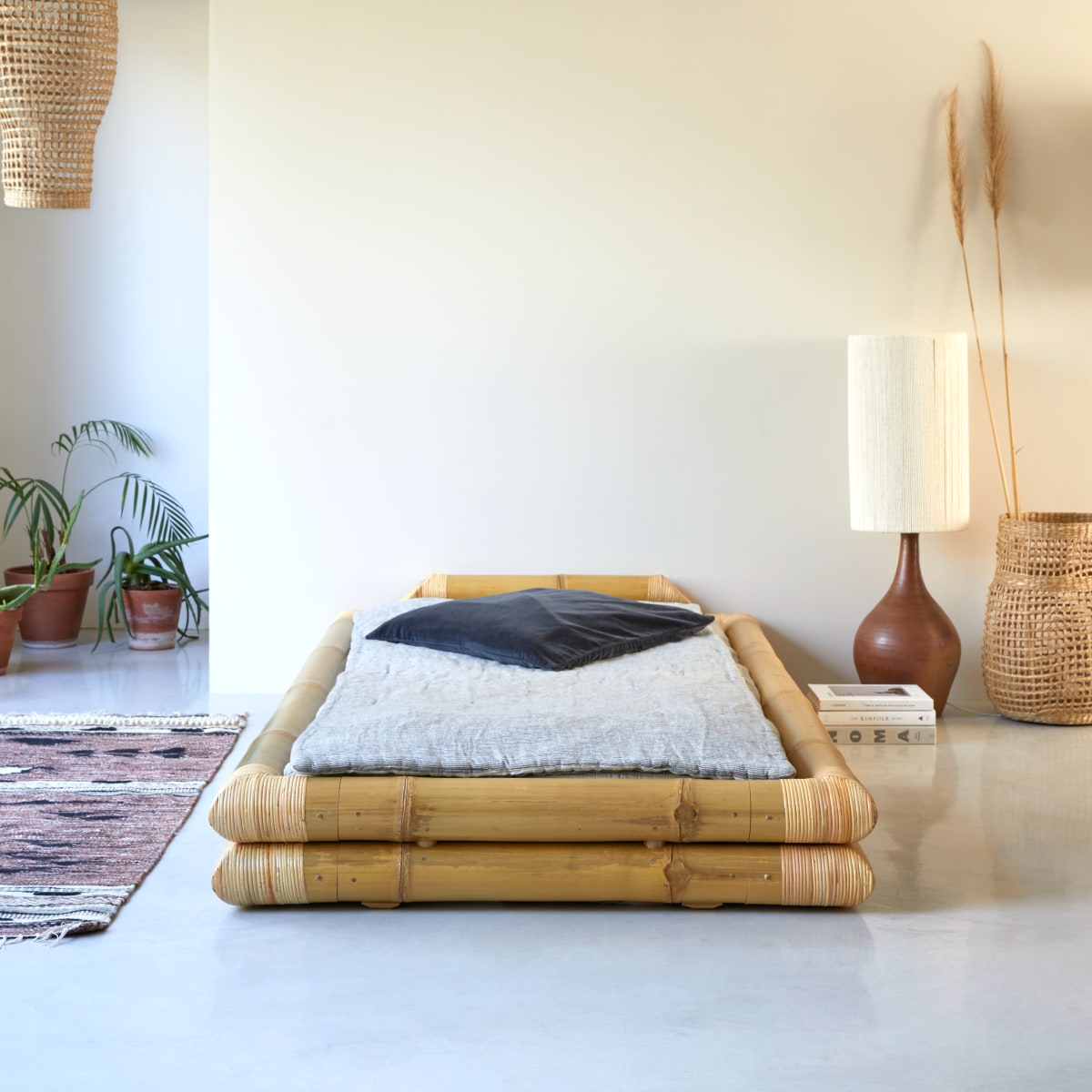 Futonbett aus Bambus 90x190 cm Schlafzimmer Betten Kopfteile Tikamoon