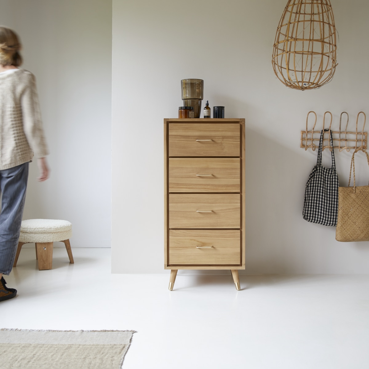 Chiffonnier en bois de teck 4 tiroirs Kort FSC® - Tikamoon