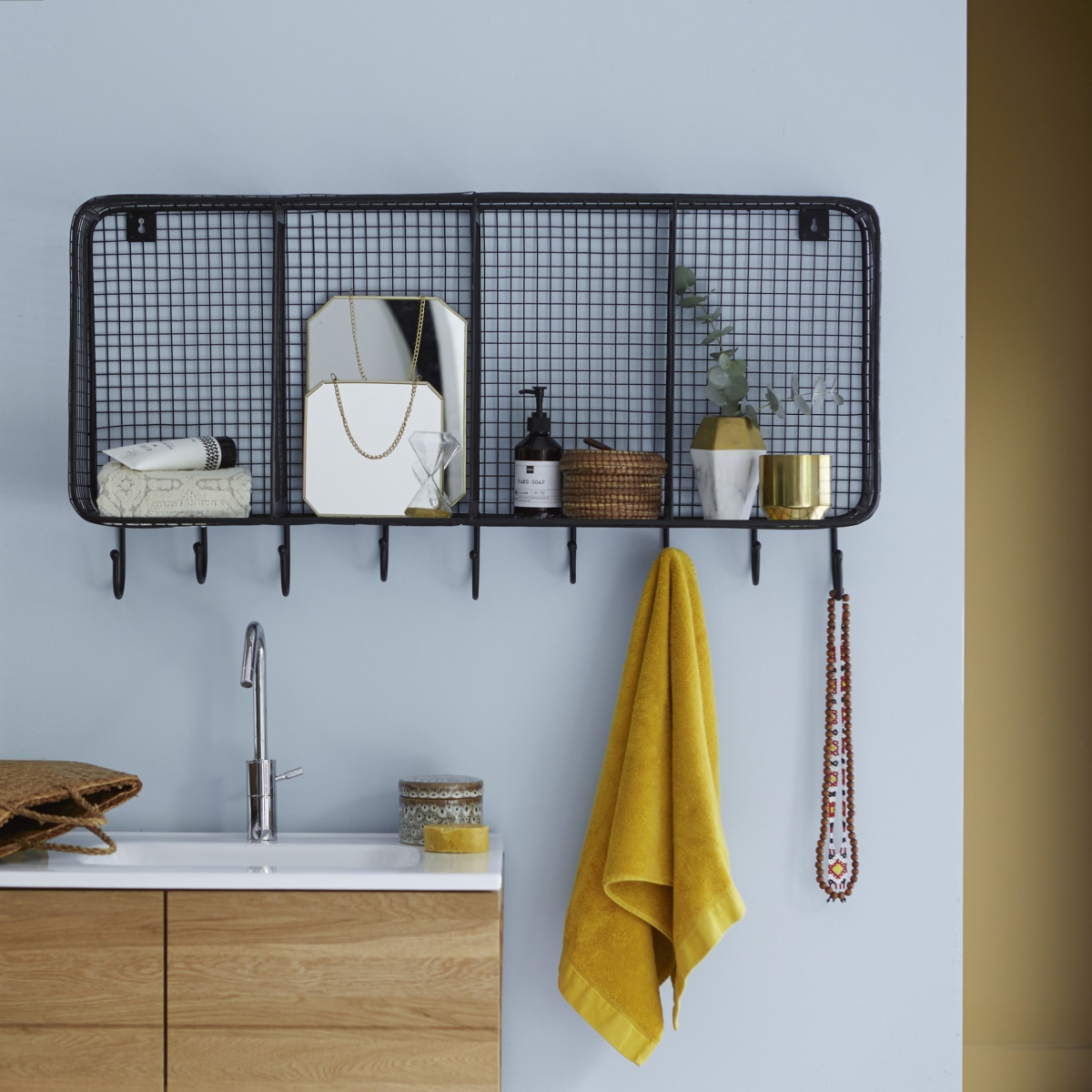 Patère de salle de bain en métal 4 niches 100 Sona Tikamoon