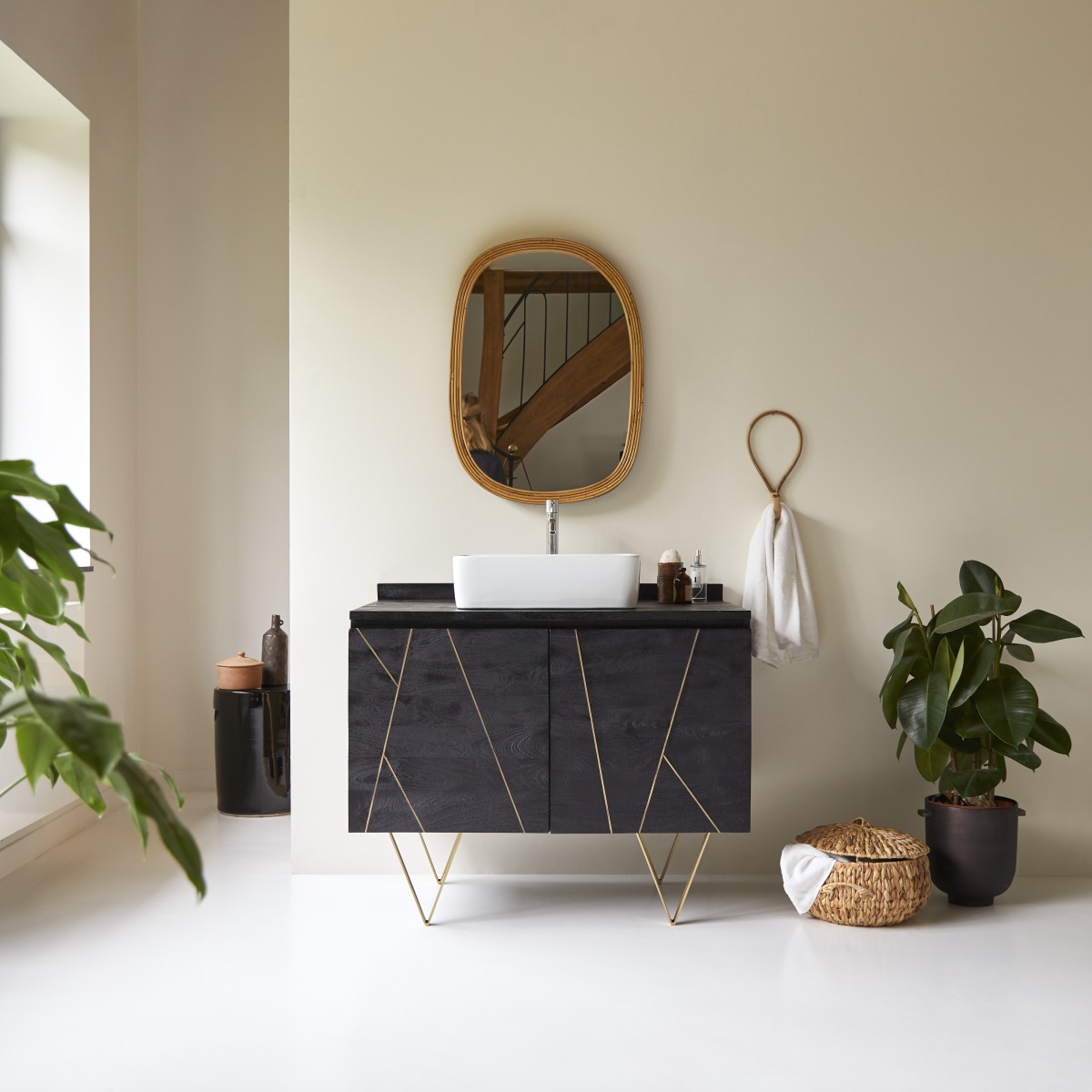 Meuble Salle de bain en bois de manguier 100 Liv Tikamoon