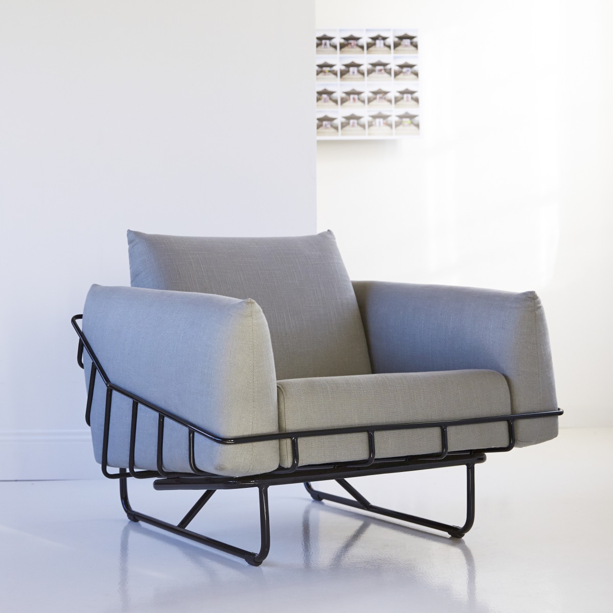 Fauteuil en métal Jonas gris, 1 place Tikamoon