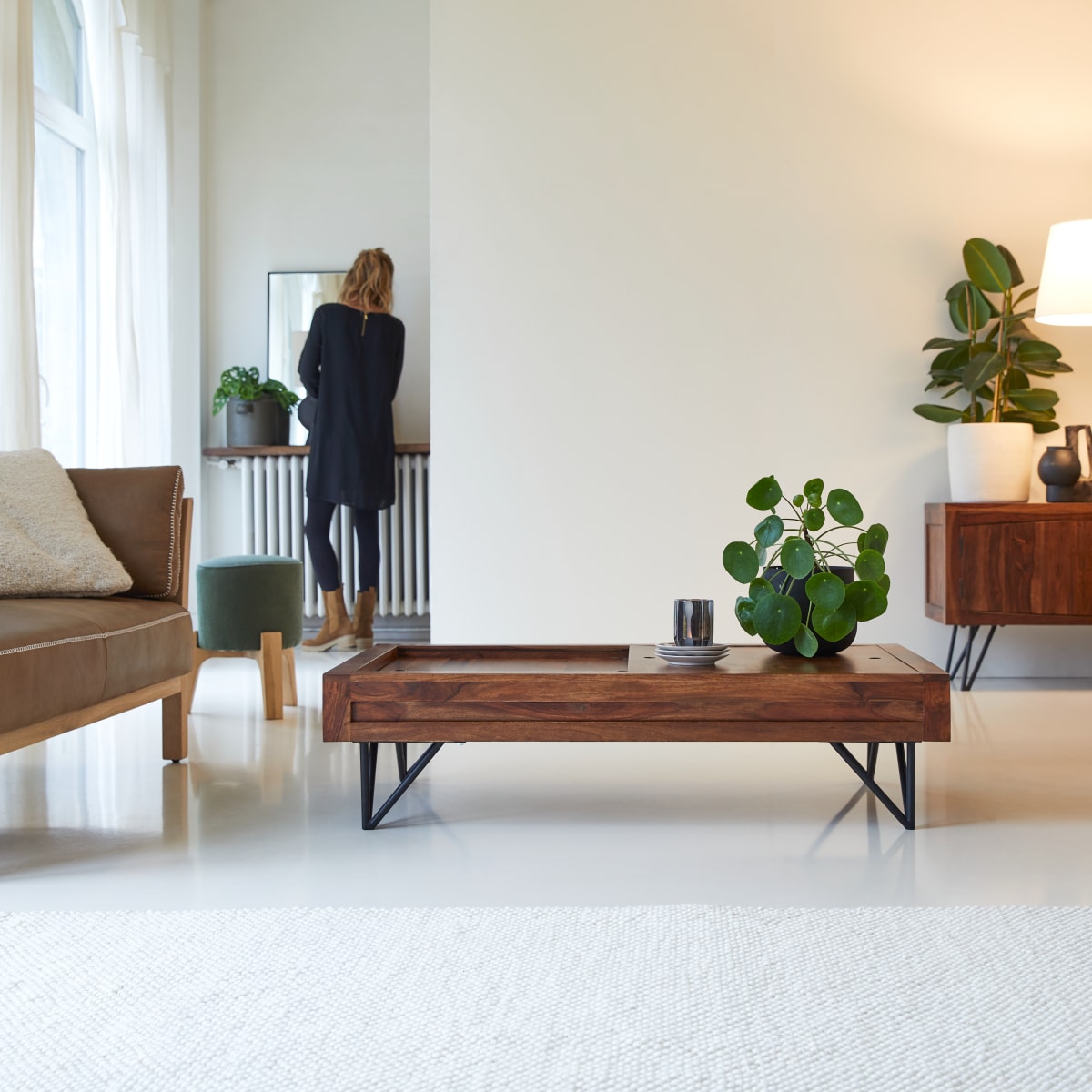 Table basse en bois de palissandre 120x68 Bonnie Tikamoon