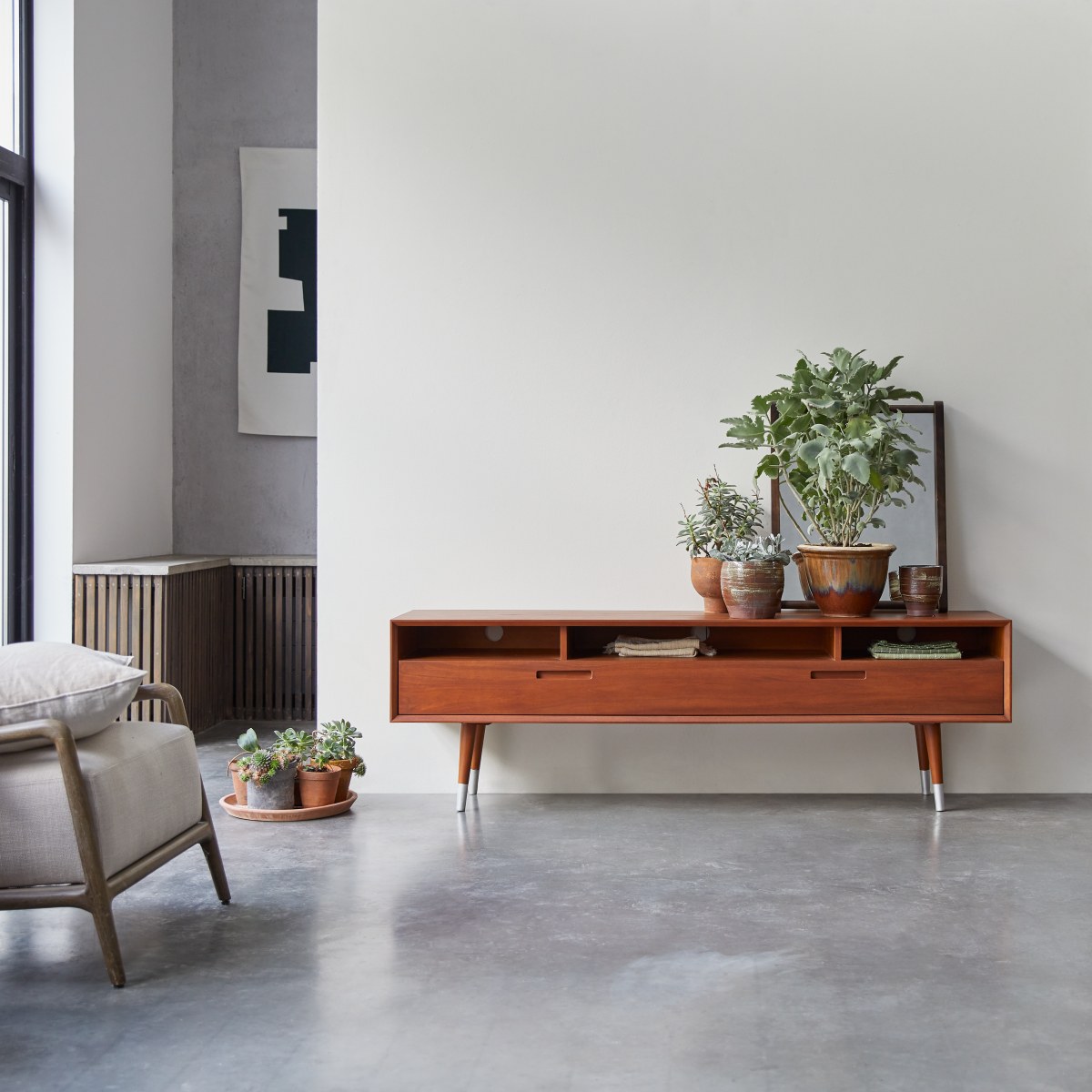 Meuble TV en bois de teck 180 Magda 50's FSC® - Tikamoon