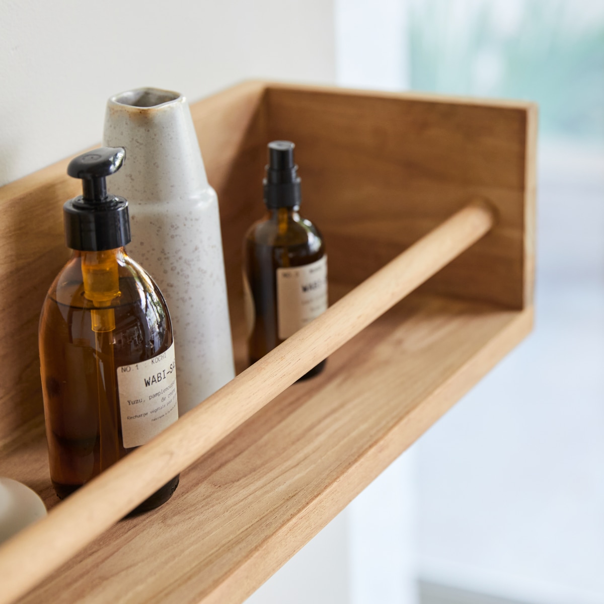 Ugo - Bathroom shelf in solid teakl - 100 cm