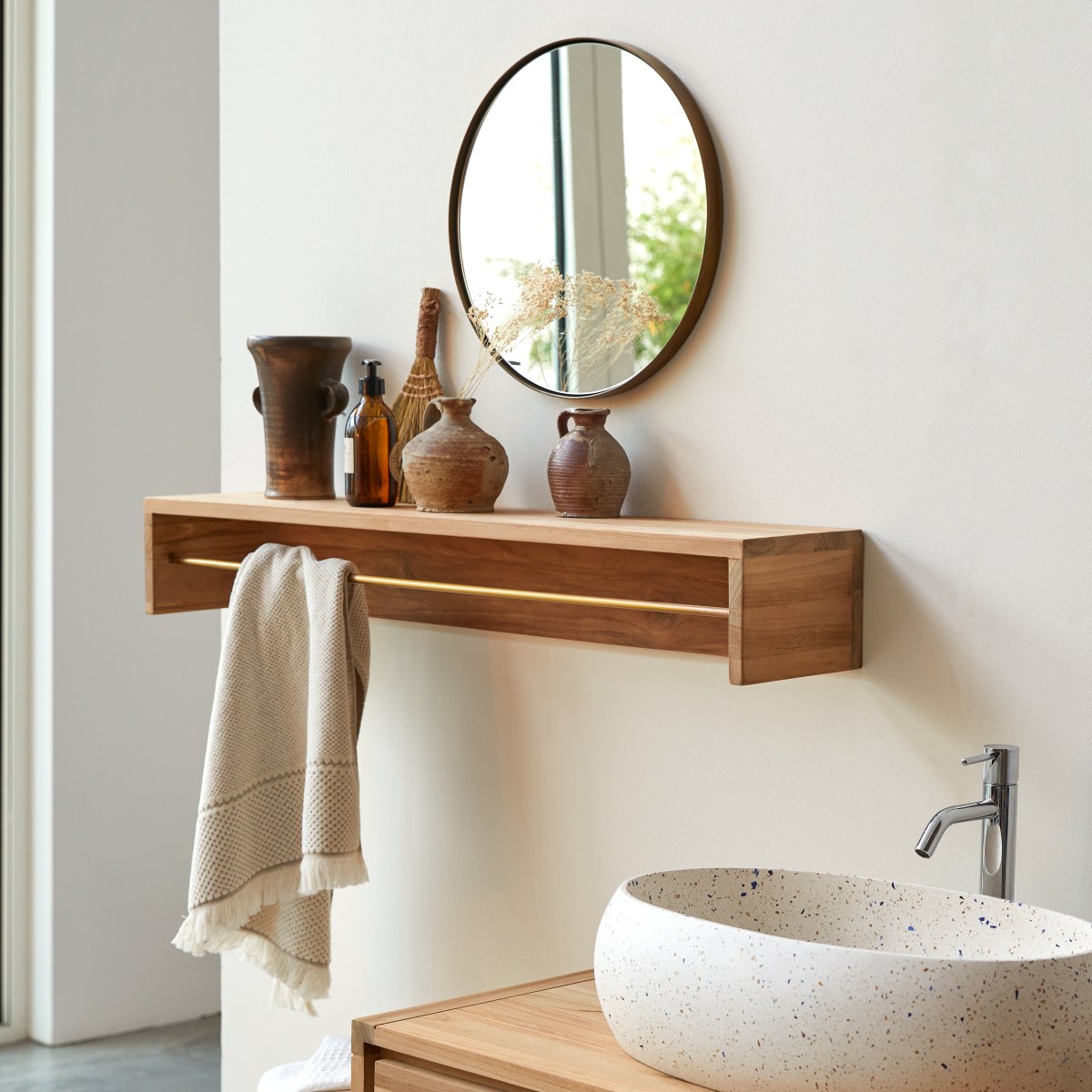 Teak towel cabinet cheap