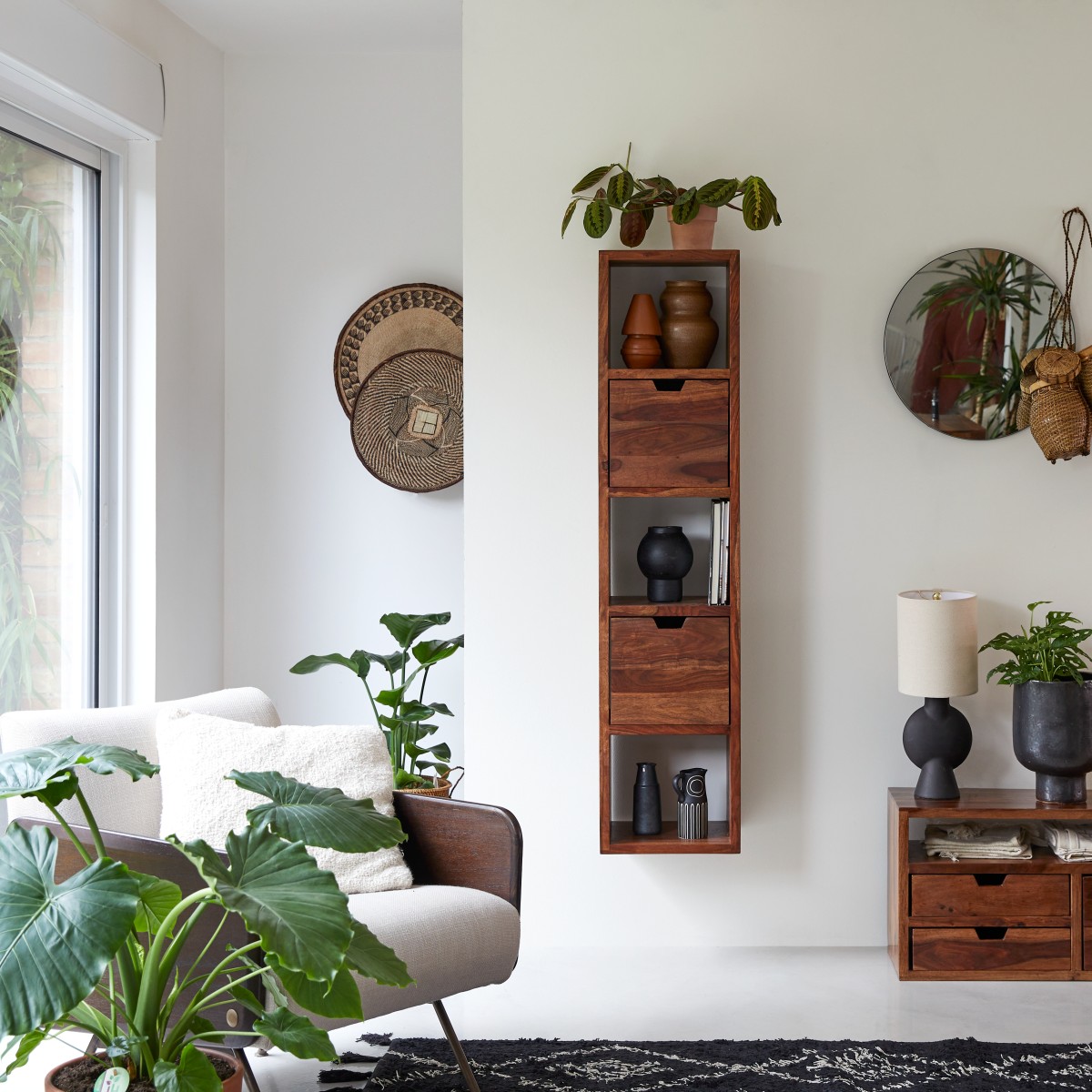 Etagère murale en bois de palissandre Kwarto Tikamoon