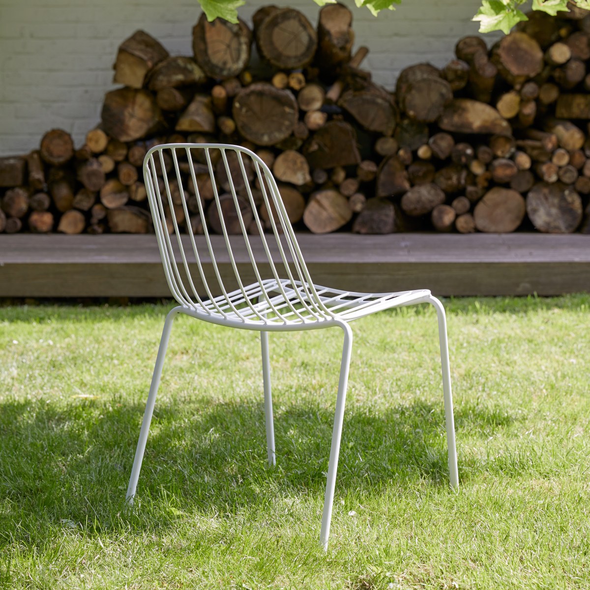 Metal chair white Sale of garden seating at Tikamoon