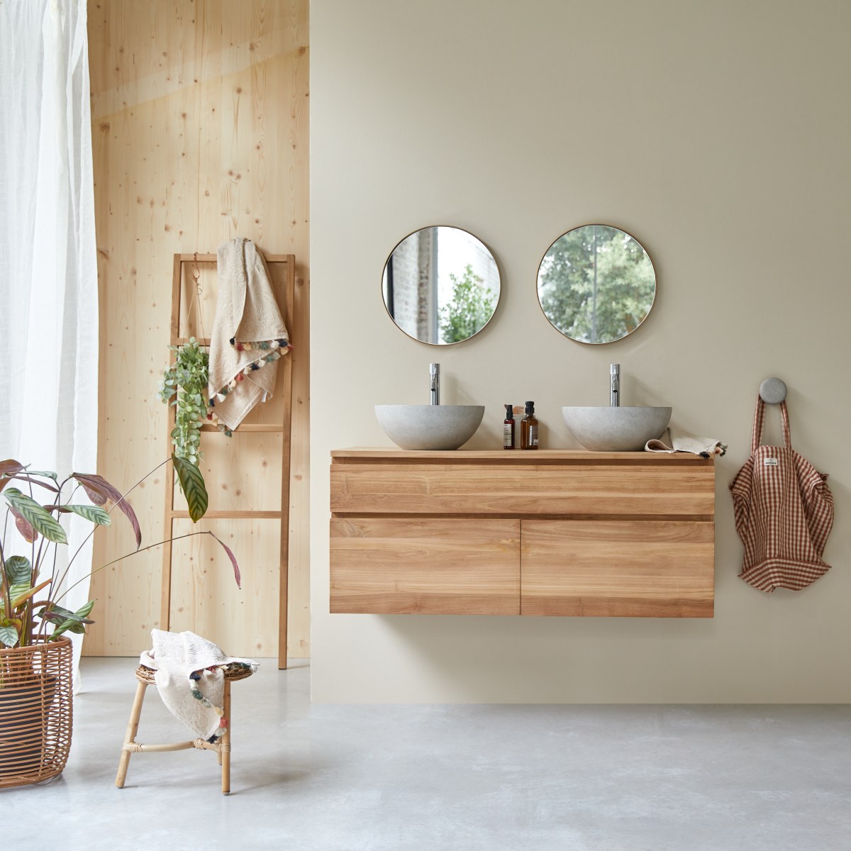 Meuble Salle de bain en bois de teck 120 Jacob Tikamoon