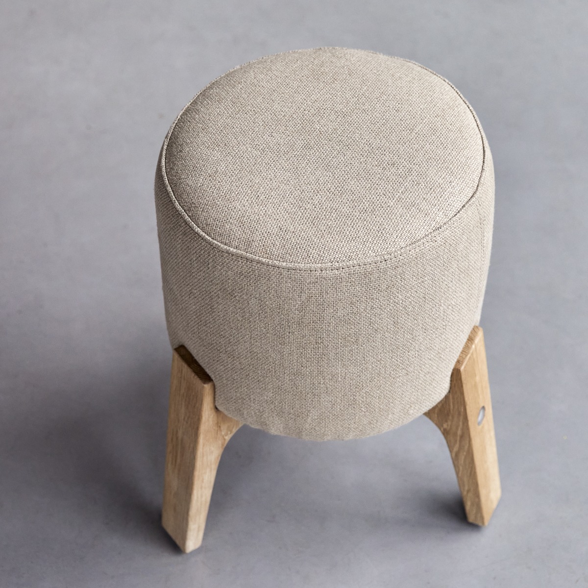 Drum - Pouf Linen in legno di quercia massello