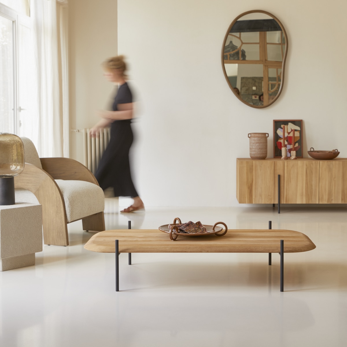 Table basse en bois de teck 140x75 Honorine FSC - Tikamoon