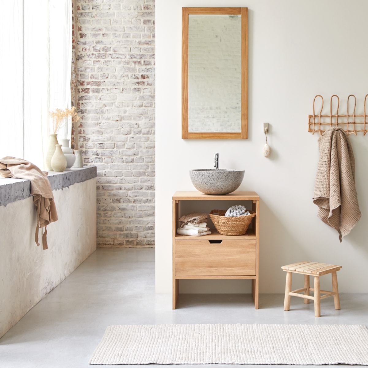 Meuble sous vasque en bois de chêne 60 Kwarto FSC® - Tikamoon