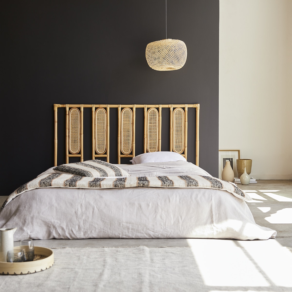 Tête de lit Paulette en rotin cannée 160 cm Tikamoon