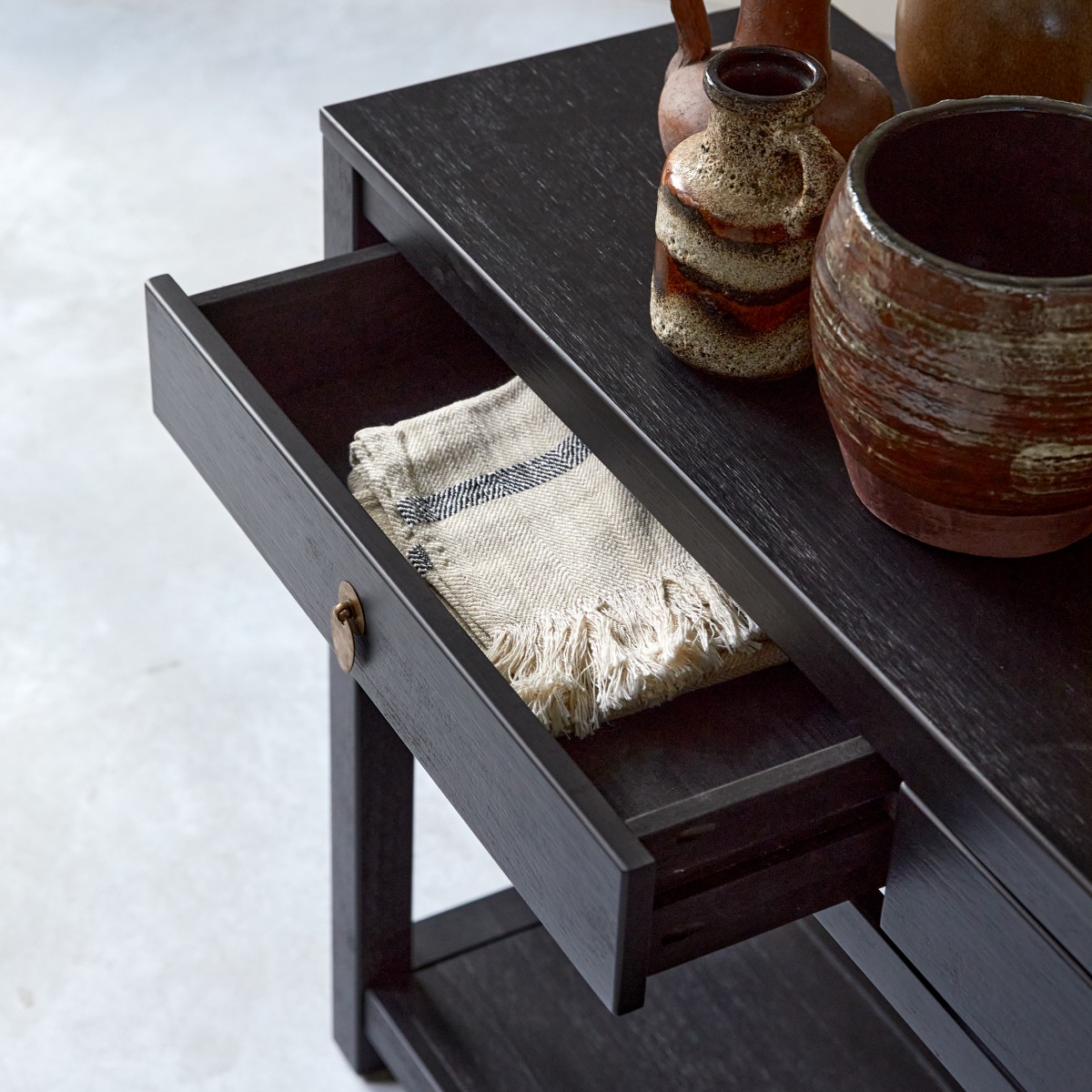 Zenaka - Solid Pine 2-Drawer Console Table