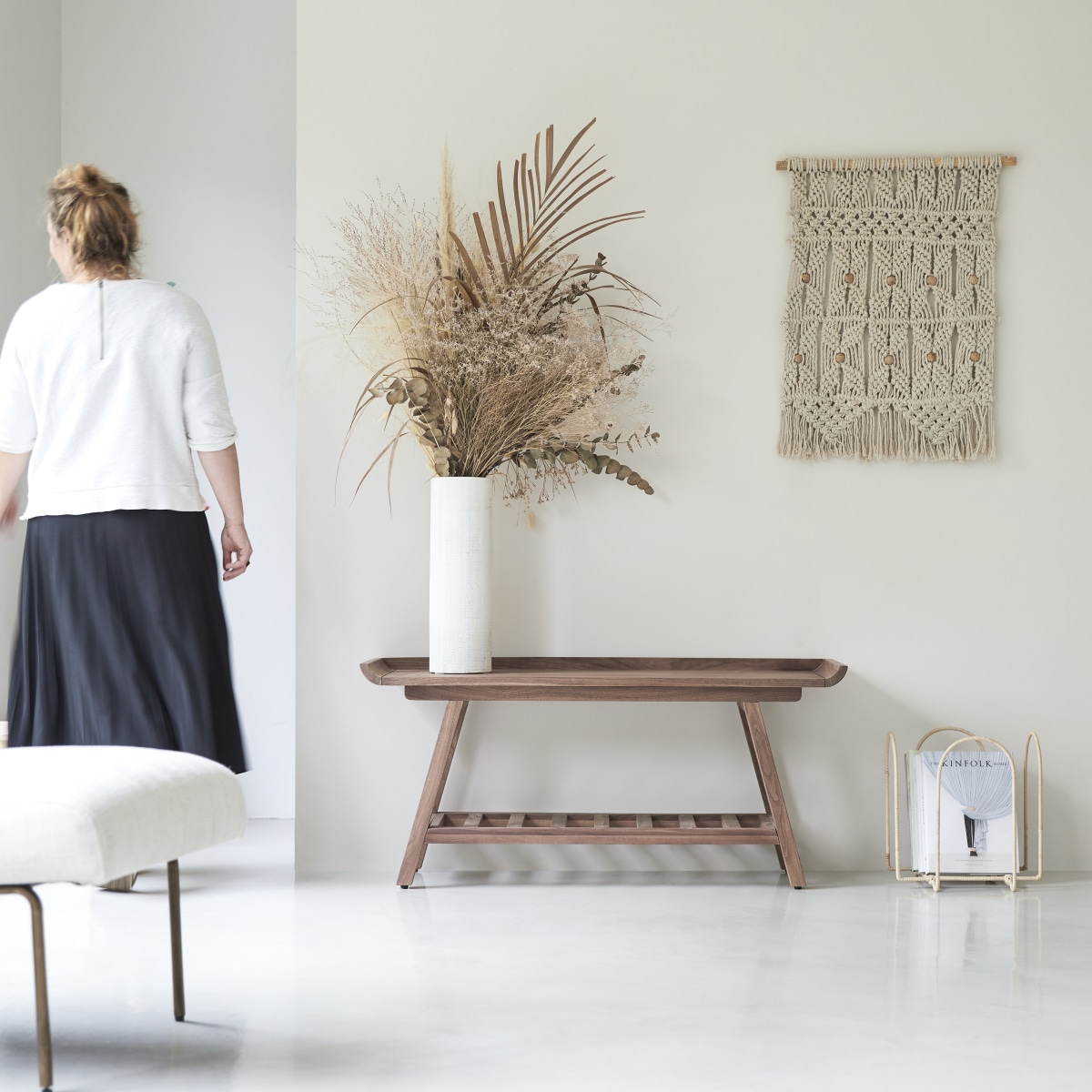 Pampa - Solid walnut low Console table