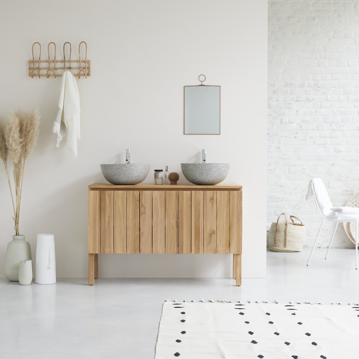 Meuble sous vasque en bois de teck 120 Jill FSC® - Tikamoon