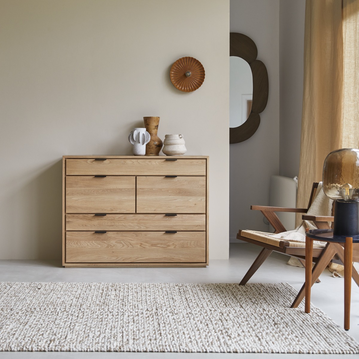 Senson - Solid oak Chest of drawers