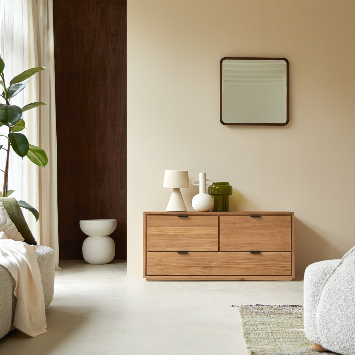 Meuble TV en bois de teck massif Senson 120 cm FSC® - Tikamoon