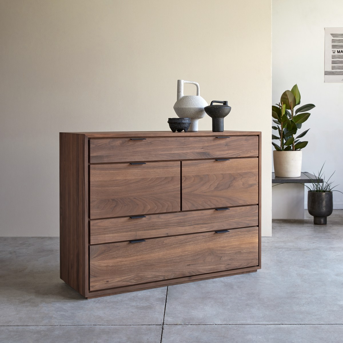 Large walnut chest of drawers discount