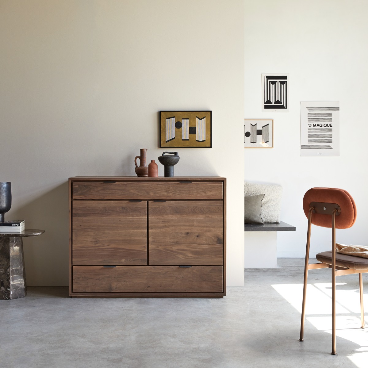 Solid walnut sideboard 120 cm - Dining Room / Sideboards - Tikamoon