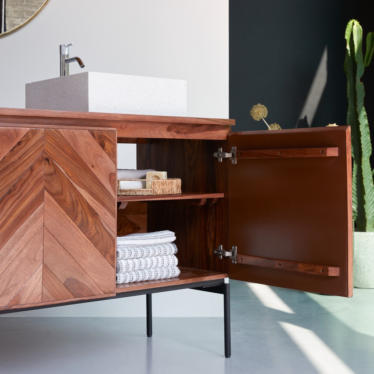 Ismaël - Waschtischunterschrank aus Palisander 155 cm