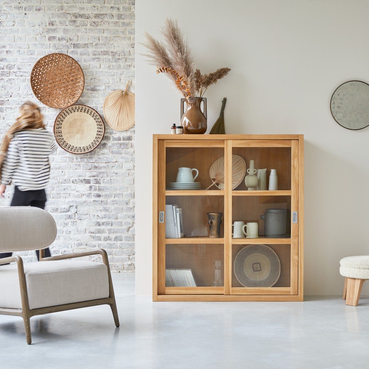 Vitrine en bois de teck 120 Coffee Tek FSC - Tikamoon
