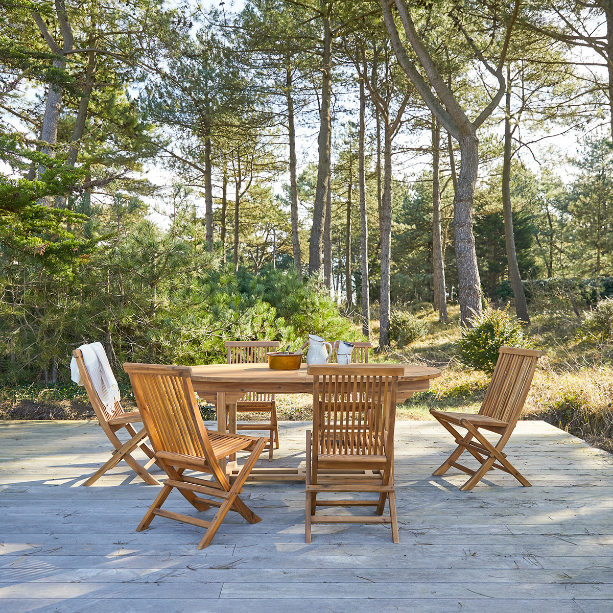 Capri - Set da giardino in acacia massello 6 sedie