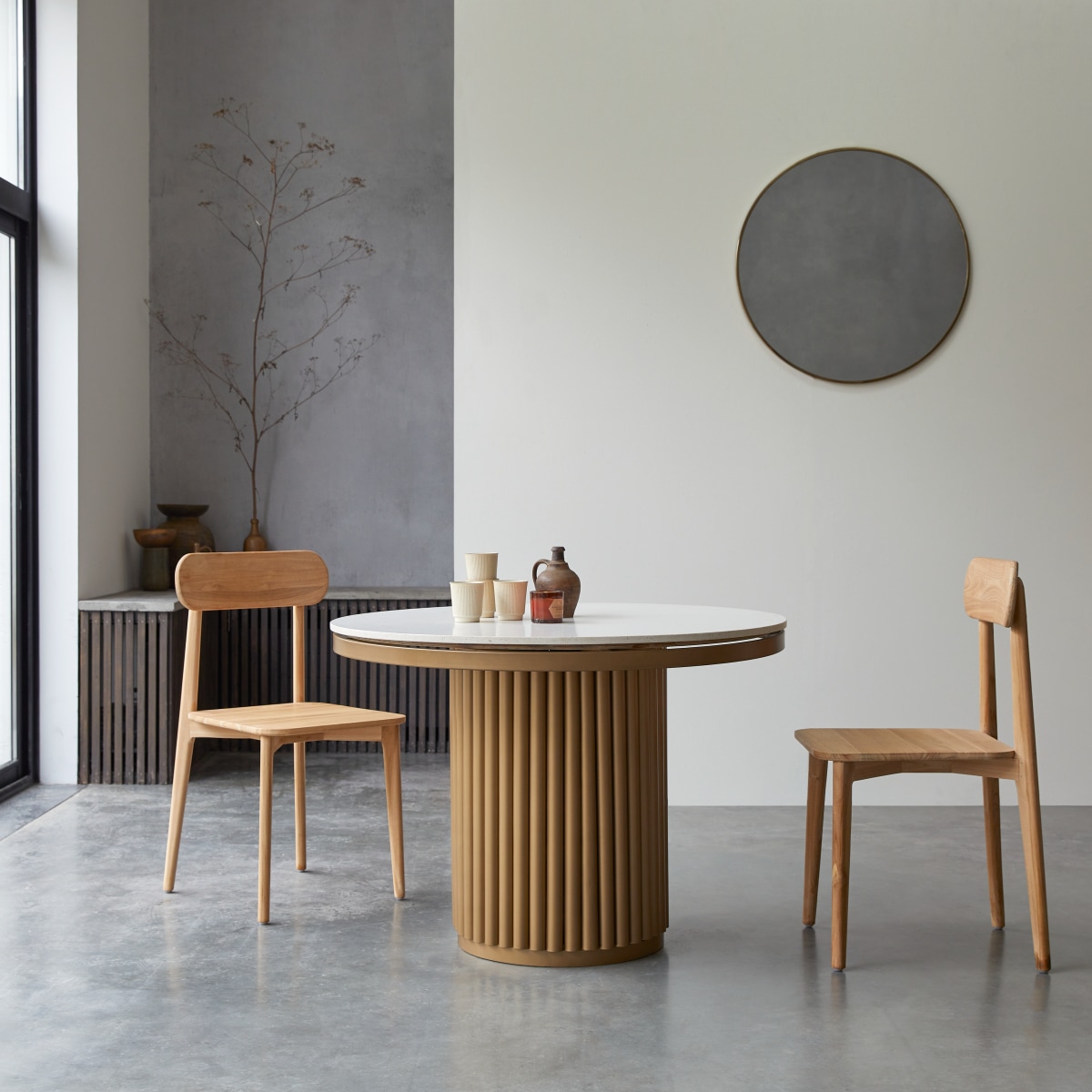 Table ronde en métal et terrazzo Isaure 4/6 pers 107 cm Tikamoon