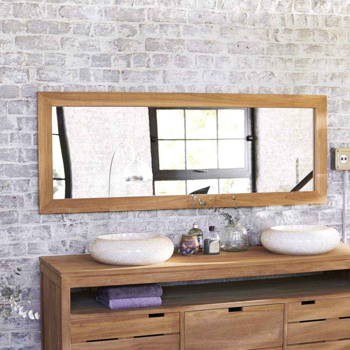 Miroir en bois de teck Tona 160x60 cm FSC - Tikamoon