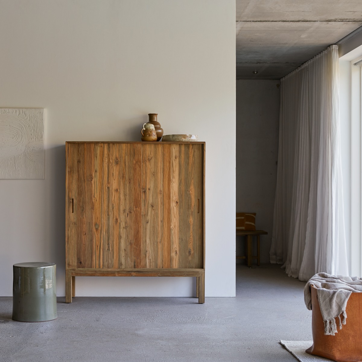 Bahut en bois de teck massif recyclé Elias 130 cm FSC - Tikamoon