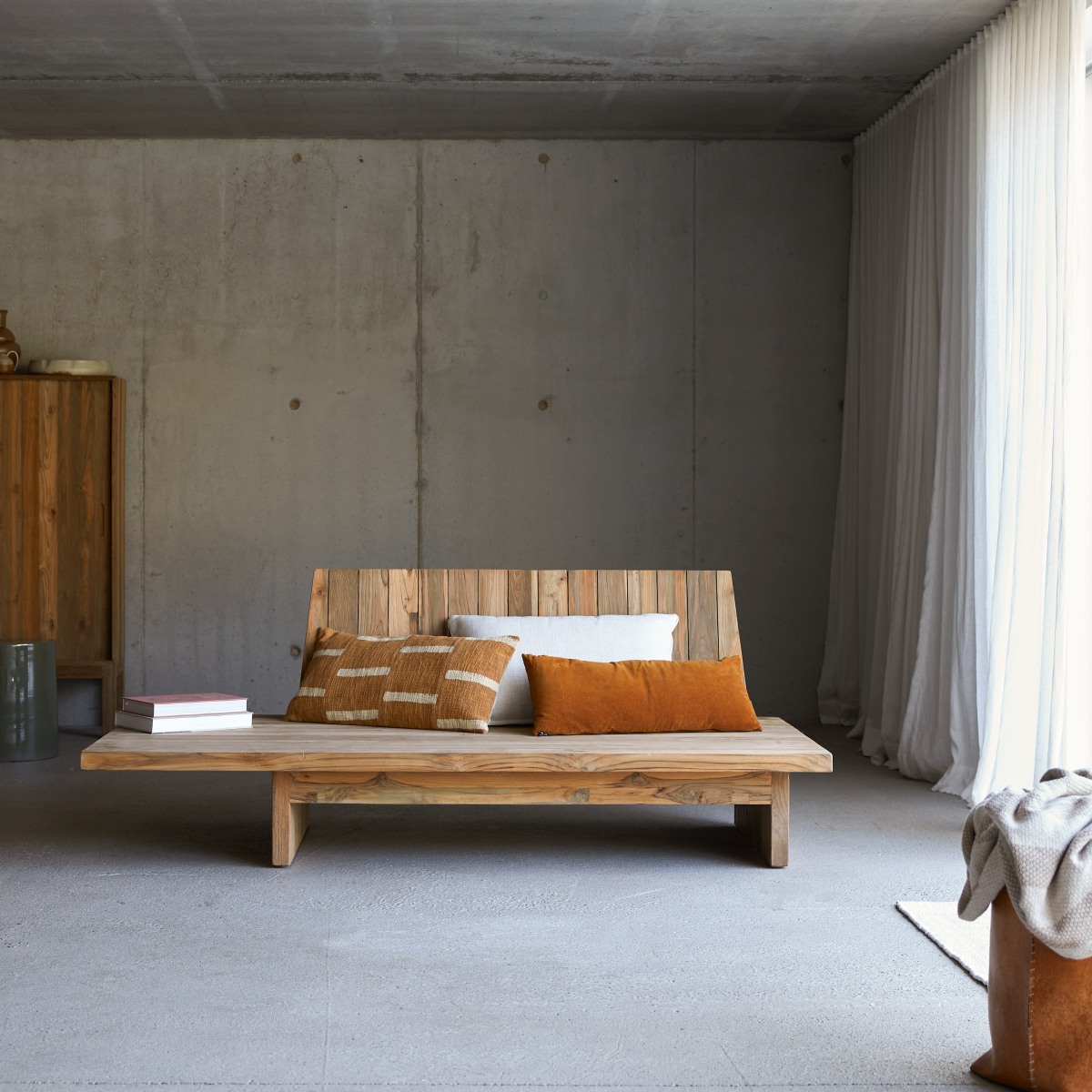 Banquette en bois de teck recyclé Joaquin, 3 places FSC - Tikamoon