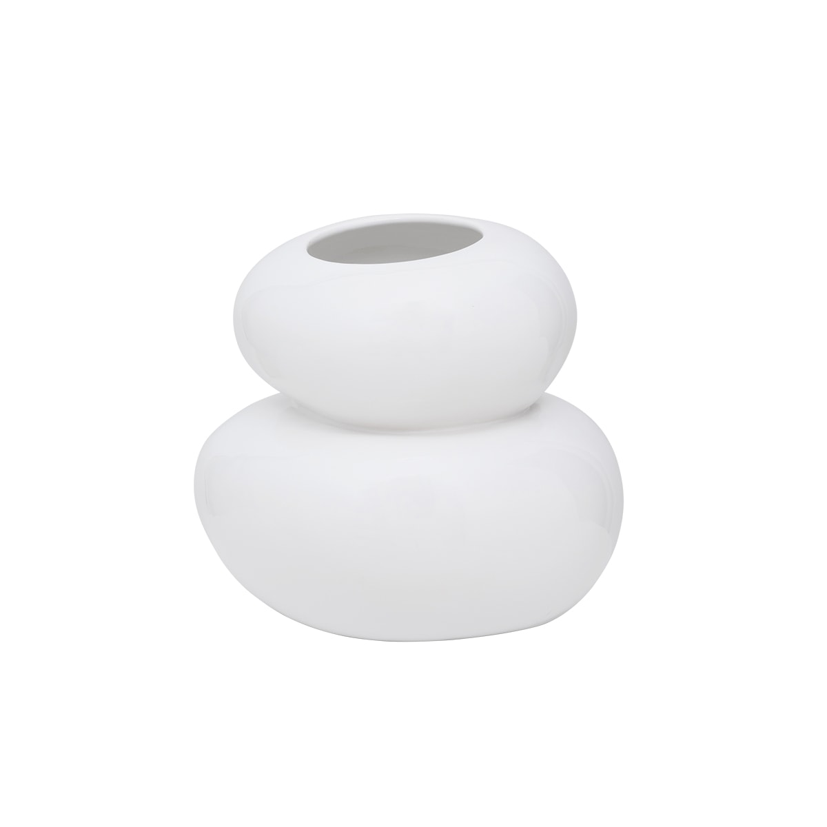 Pebbles - Vase aus Steingut white