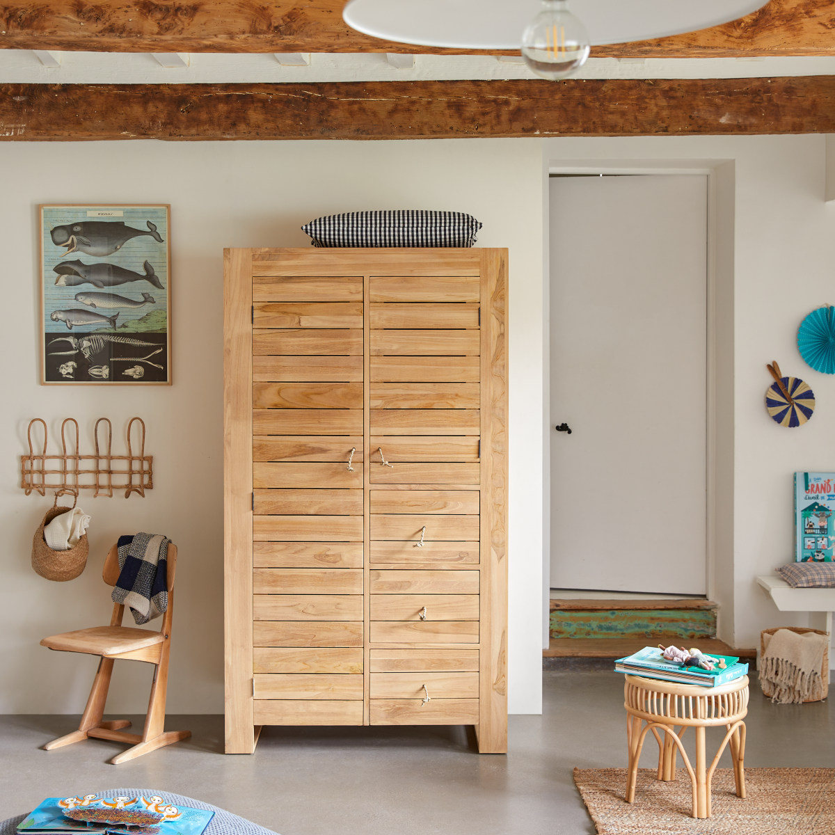 Minimalys - Kids solid teak wardrobe