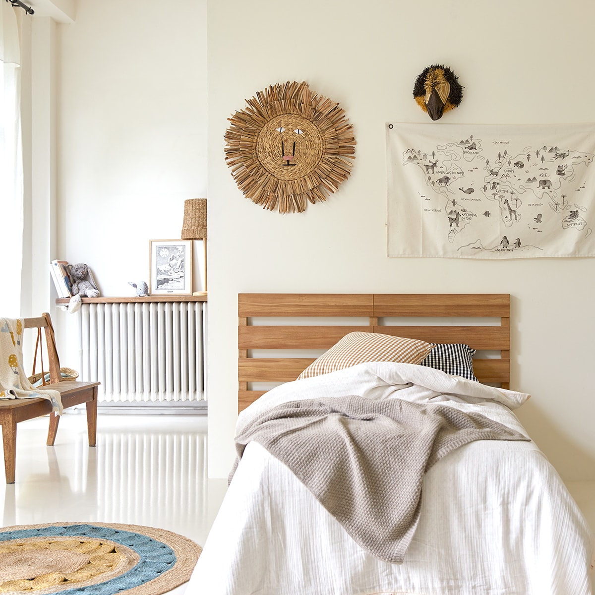 Tête de lit enfant en bois de teck 135 Urbain FSC - Tikamoon