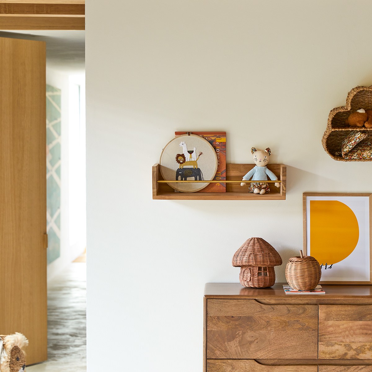 Etagère murale enfant en bois de teck Sasha 60 FSC - Tikamoon