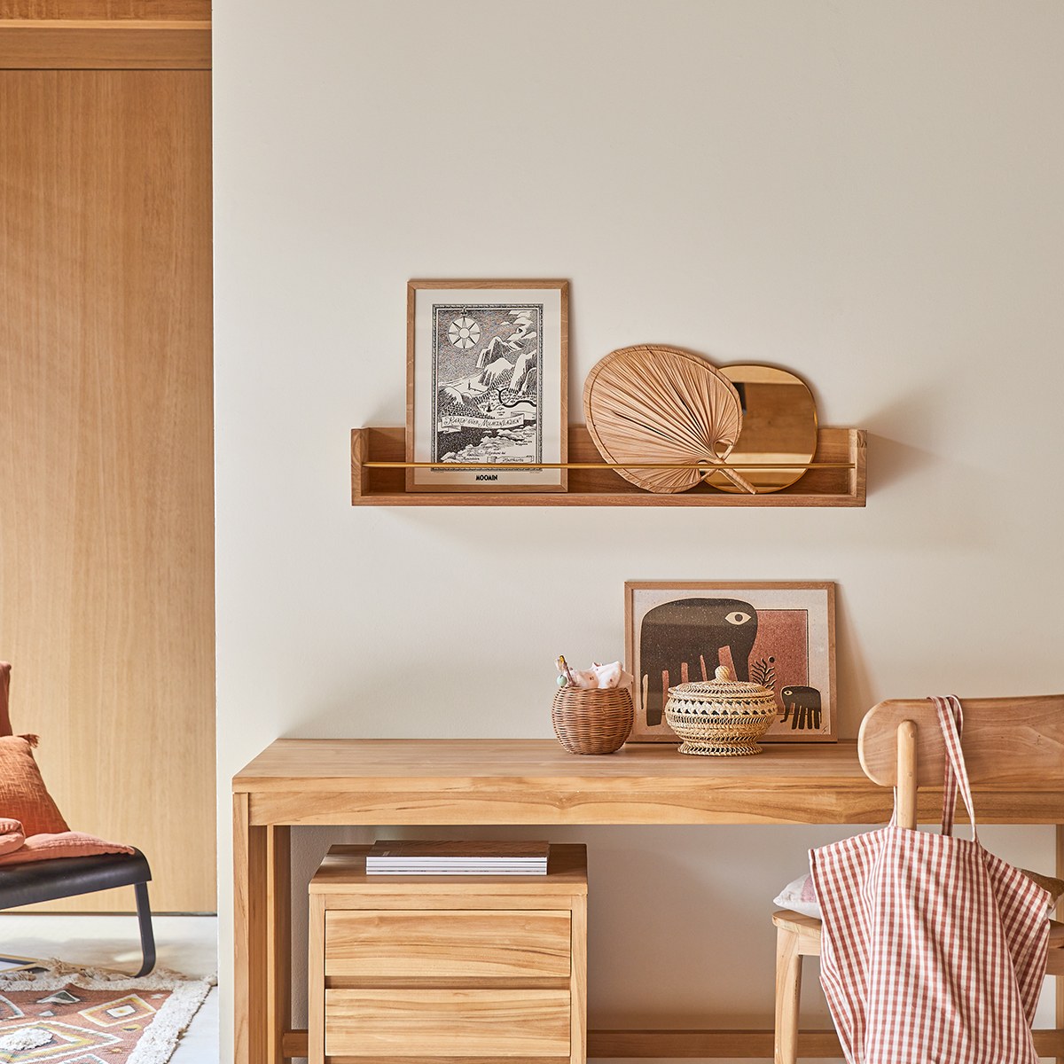 Etagère murale enfant en bois de teck Sasha 100 FSC - Tikamoon