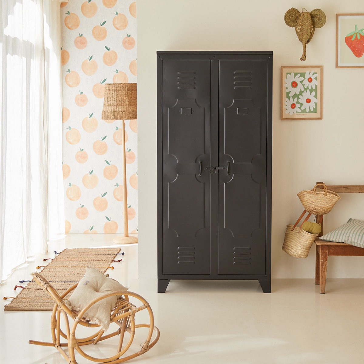Armoire Industriel enfant en métal 180 cm Tikamoon