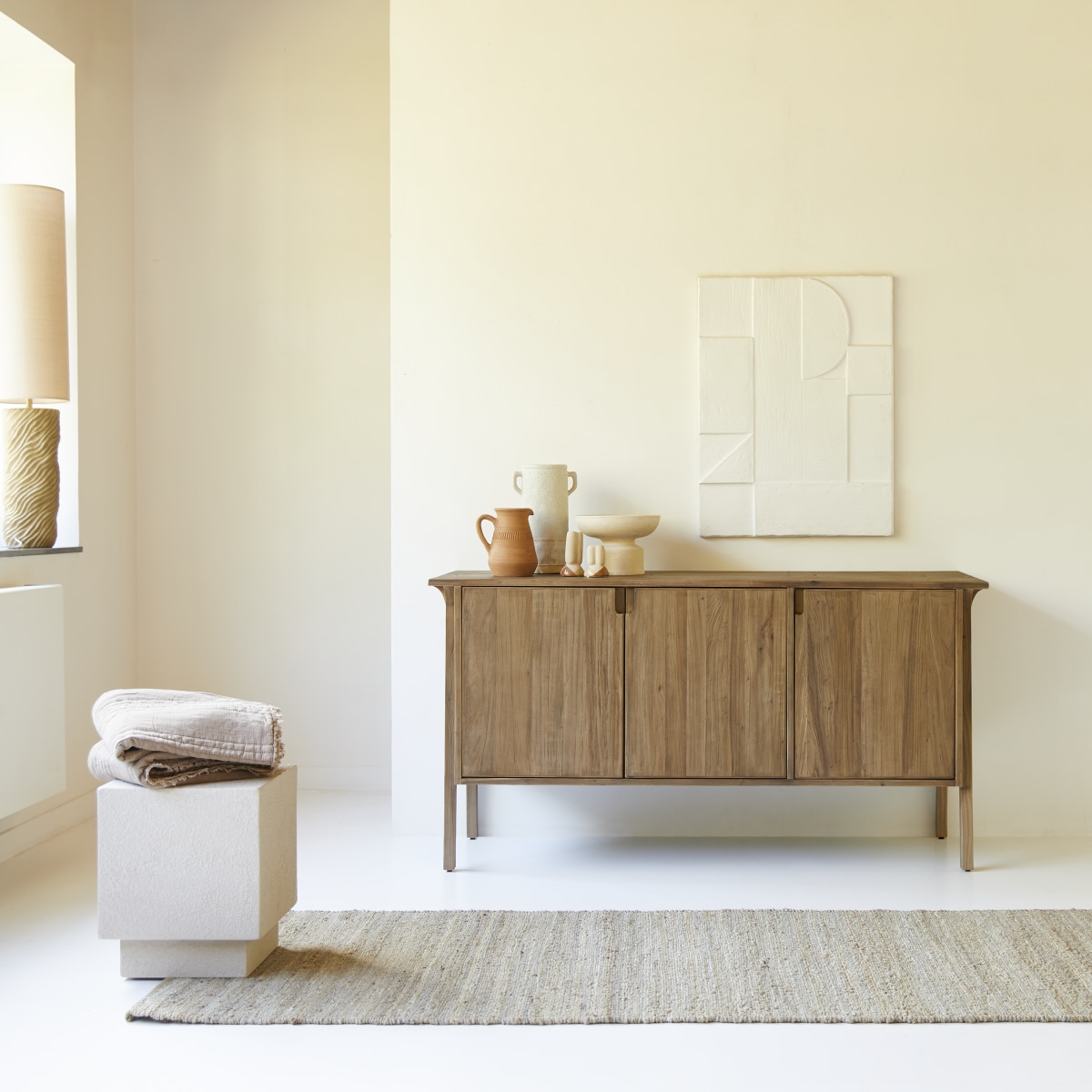 Buffet en bois de pin et orme massifs recyclés Hazel 155 cm Tikamoon