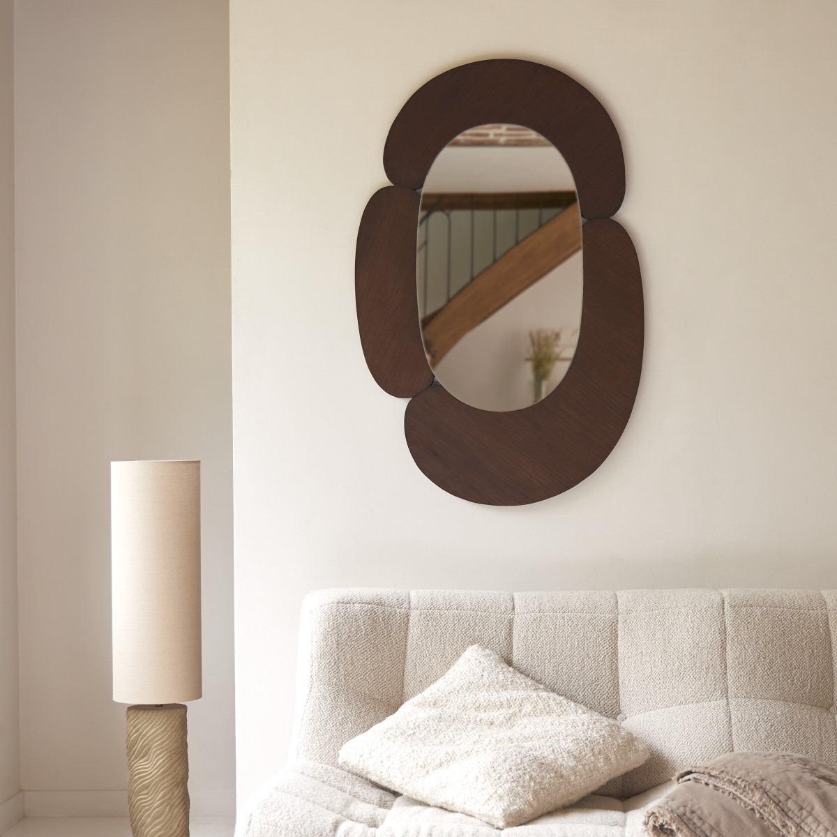 Eda - Specchio ovale in mindi scuro 75x115 cm