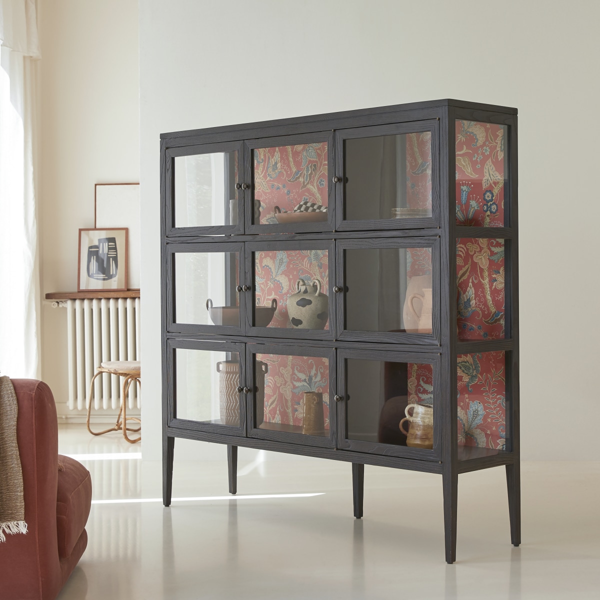 Tana - Grote iepen vitrinekast 