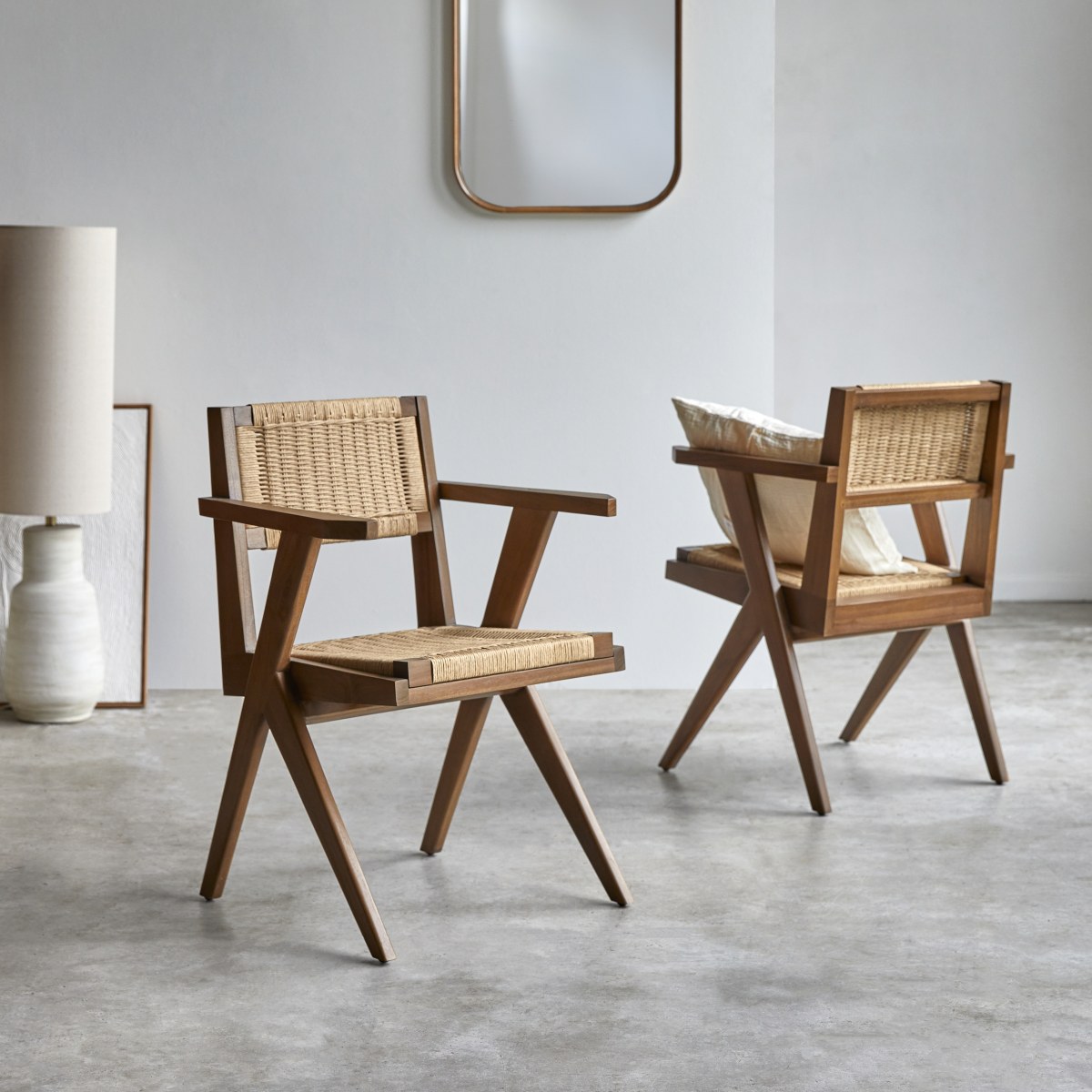 Tribute - ﻿Solid teak and woven chair