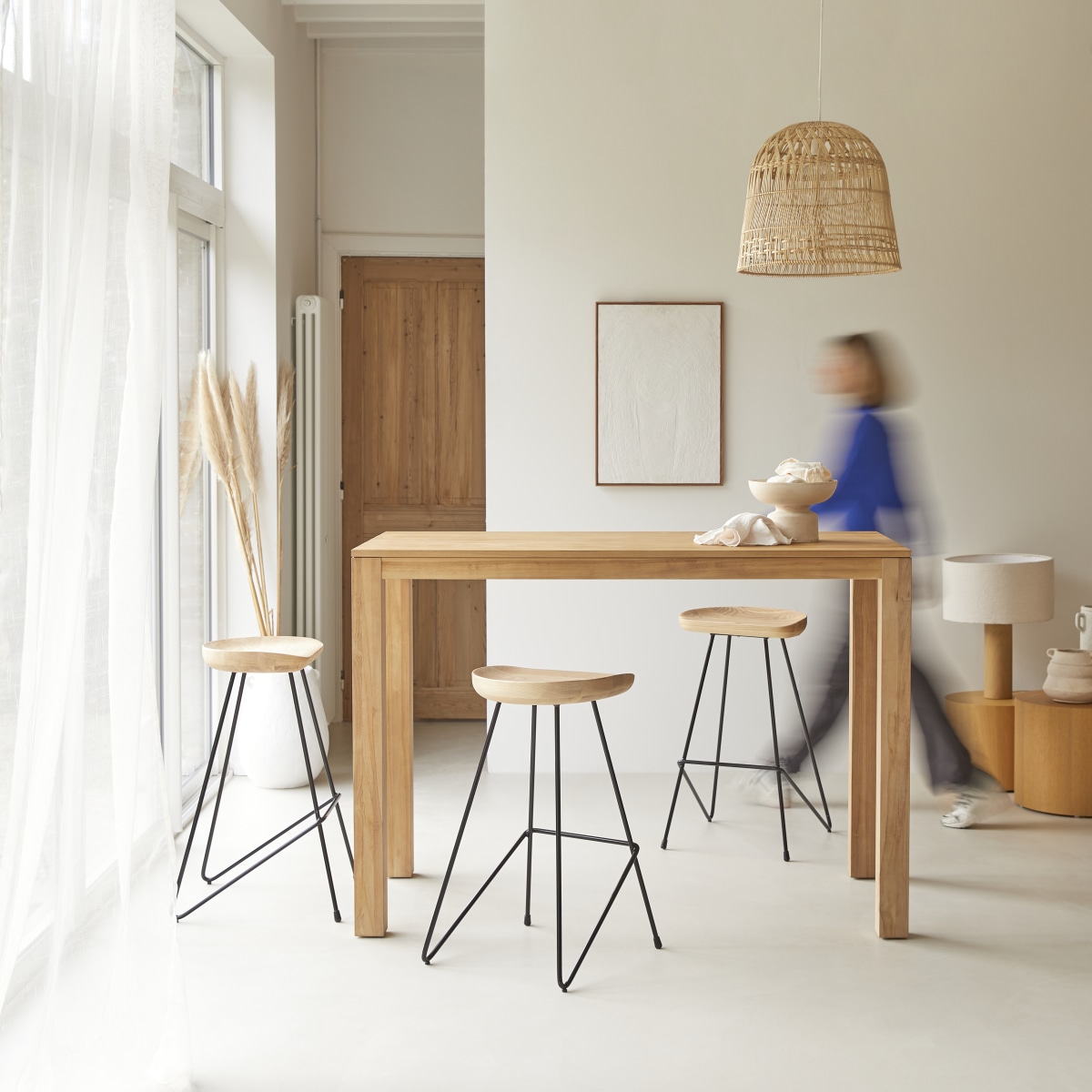 Table de bar en bois de teck massif 150x75 Eden FSC® - Tikamoon